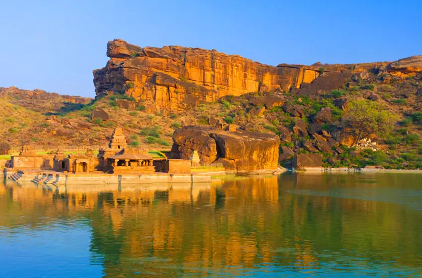 bhutanatha temples badami agastya lake reflection