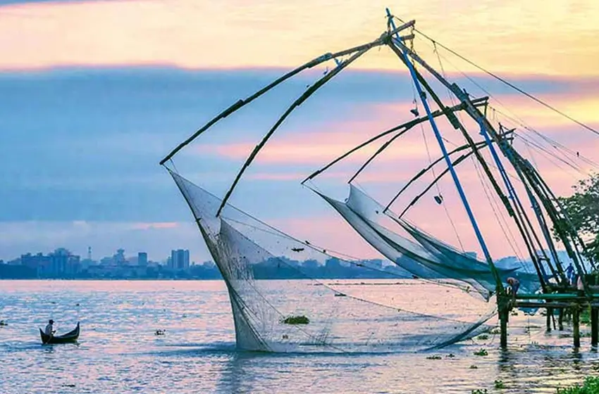 Historic-Chinese-fishing-nets-at-sunset