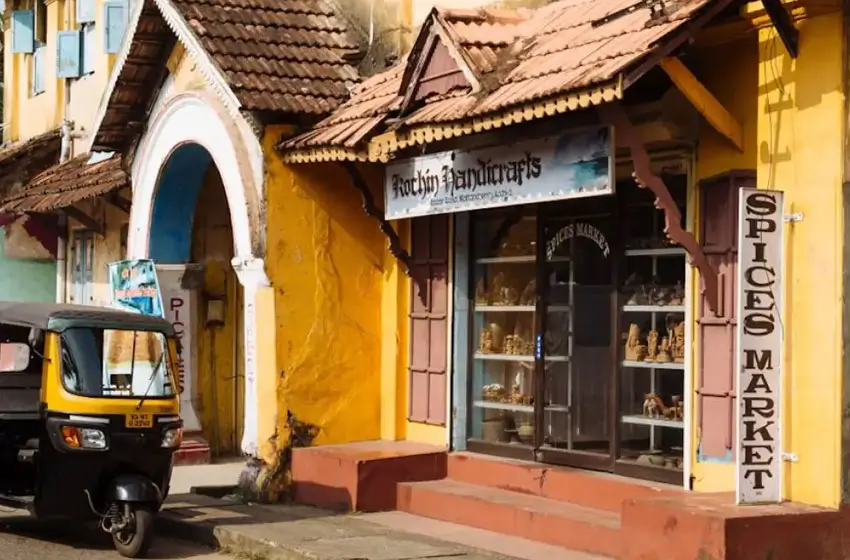 Historic spice market and street view