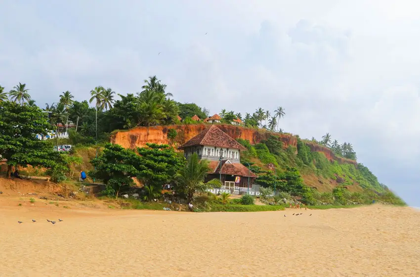 Janardhanaswamy temple varkala beach and cliff view