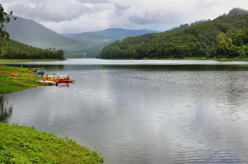 Mattupetty dam reservoir and green hills