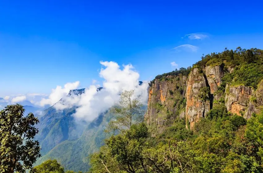 pillar rocks cliffs and clouds kodaikanal