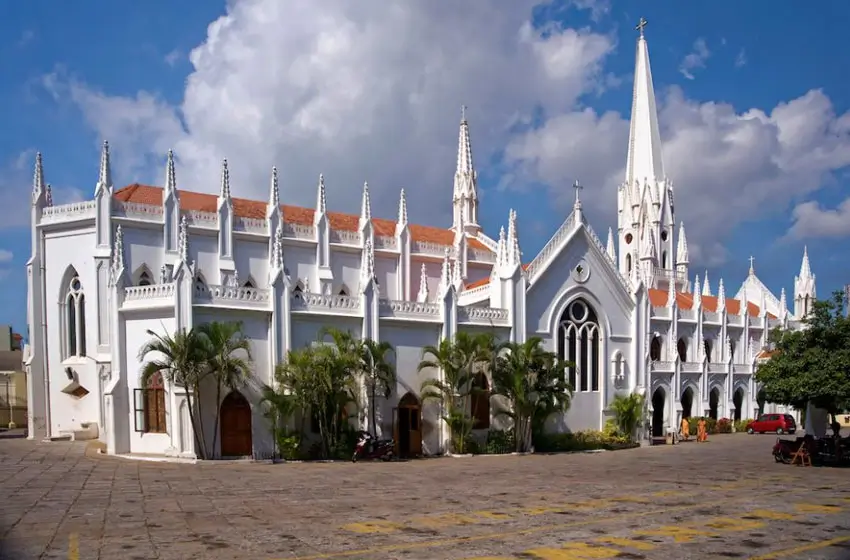 San Thome Basilica gothic church architecture Chennai