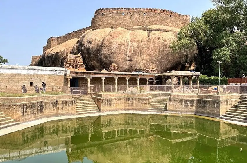 thirumayam fort rock cut ramparts and temple tank