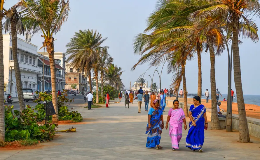 promenade beach french quarter pondicherry