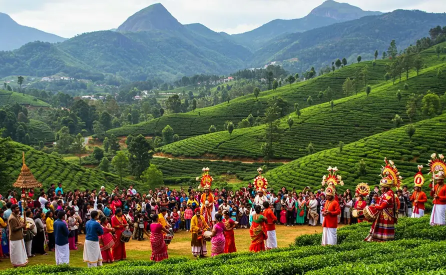 kerala onam street pookkalam procession